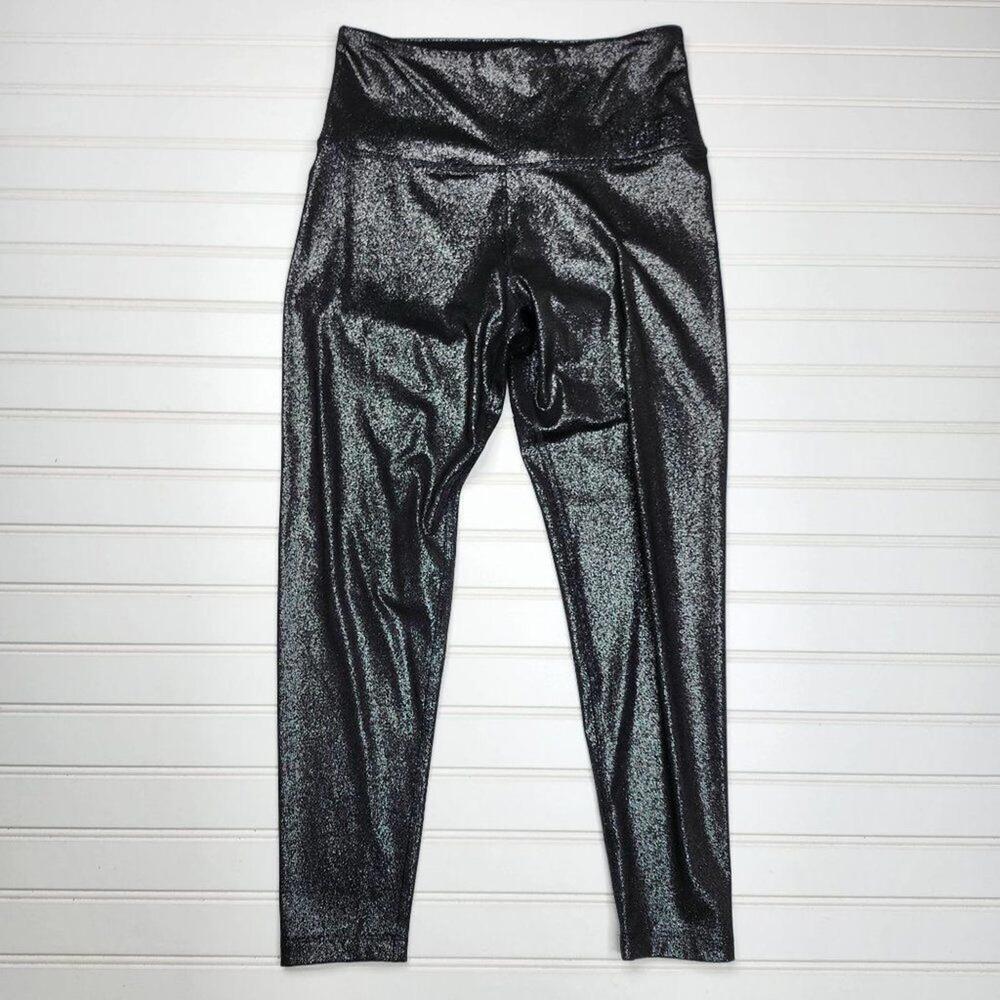 PINK Ultimate Women's‎ Black Metallic High Rise Leggings Small